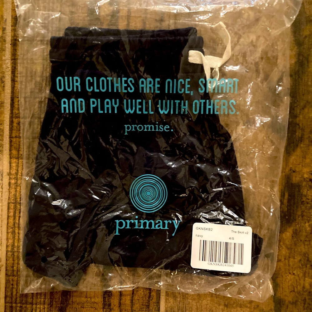 NWT Uniform Primary Navy Drawstring Skirt Size 4/5